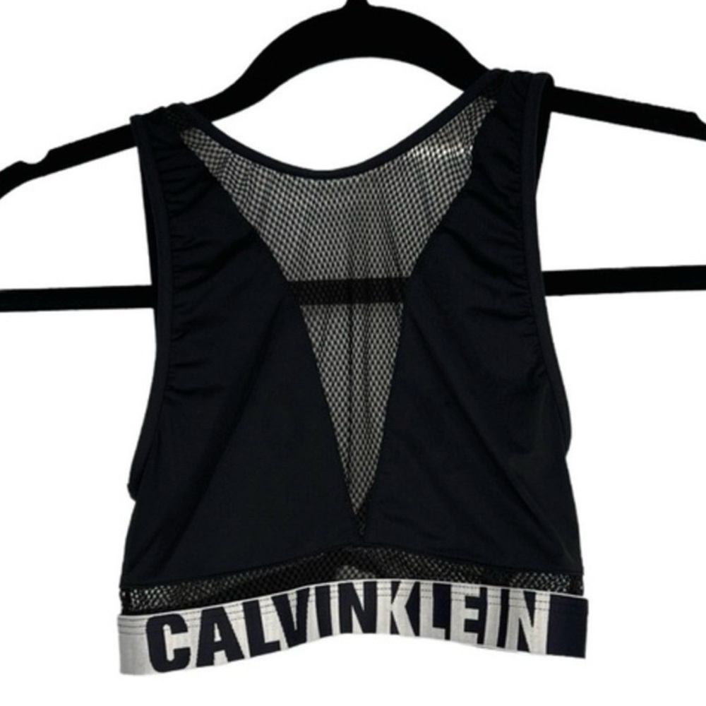 Calvin Klein Black Mesh Sports Bra Large